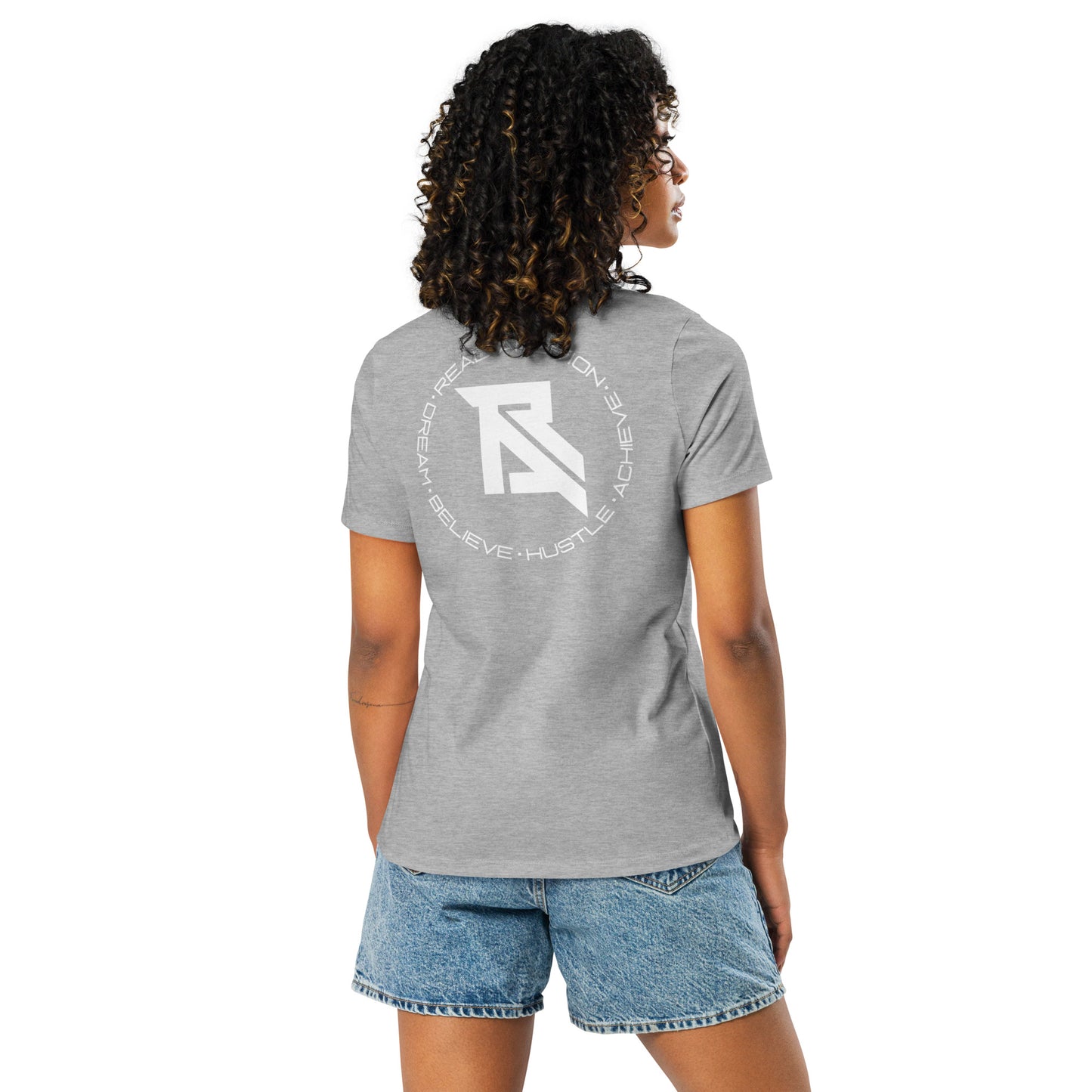 Real Ambition White Logo Women's Relaxed T-Shirts