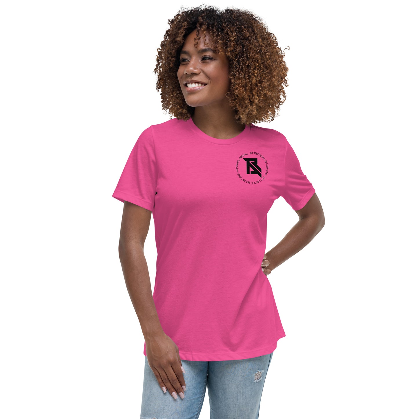 Real Ambition black logo Women's Relaxed T-Shirt