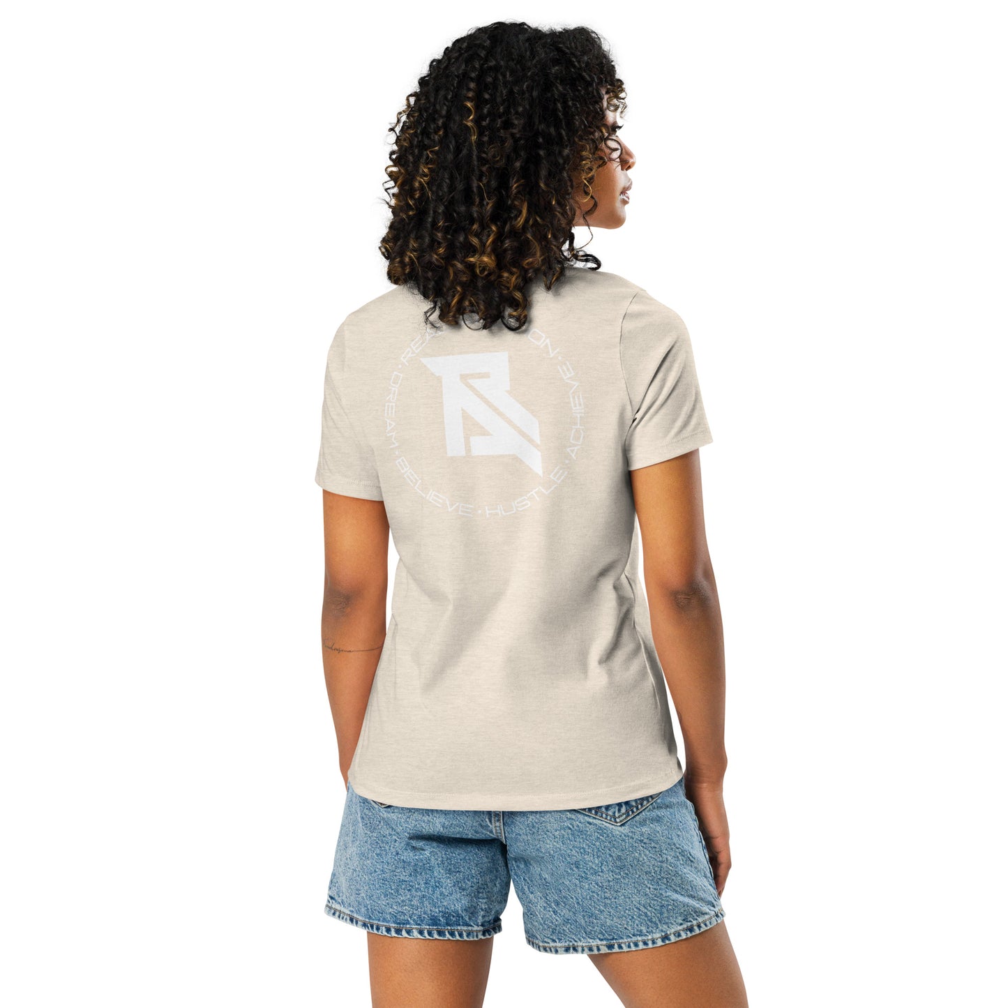 Real Ambition White Logo Women's Relaxed T-Shirts