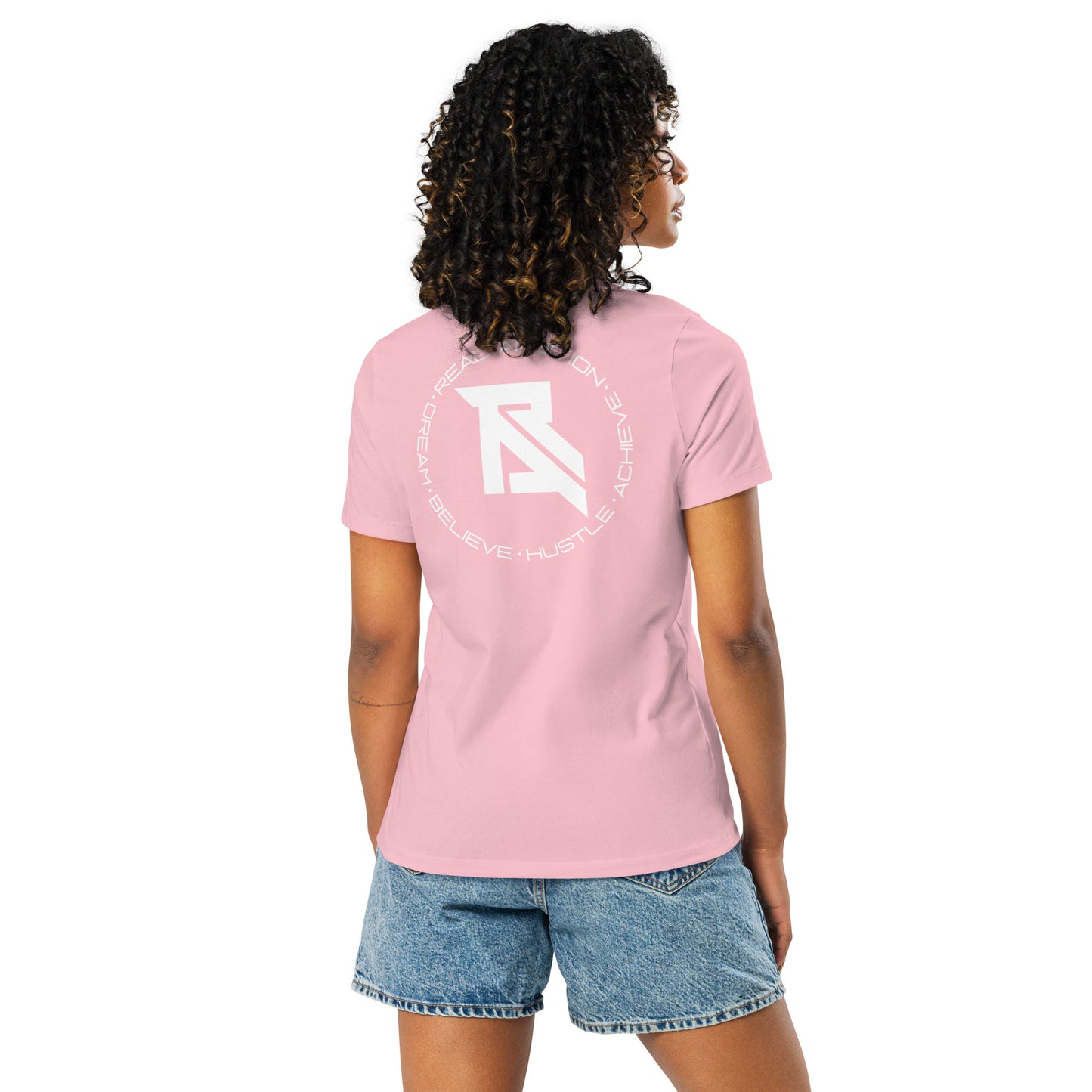 Real Ambition White Logo Women's Relaxed T-Shirts