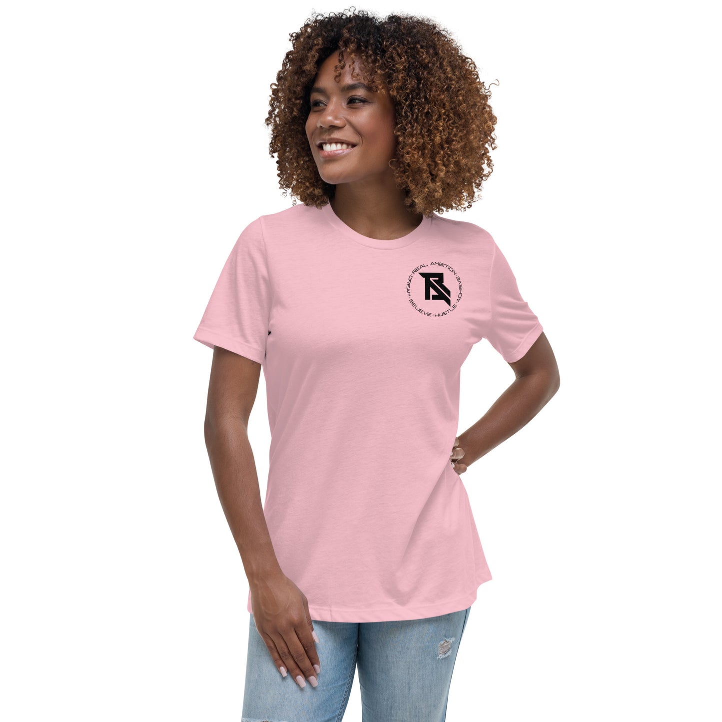 Real Ambition black logo Women's Relaxed T-Shirt